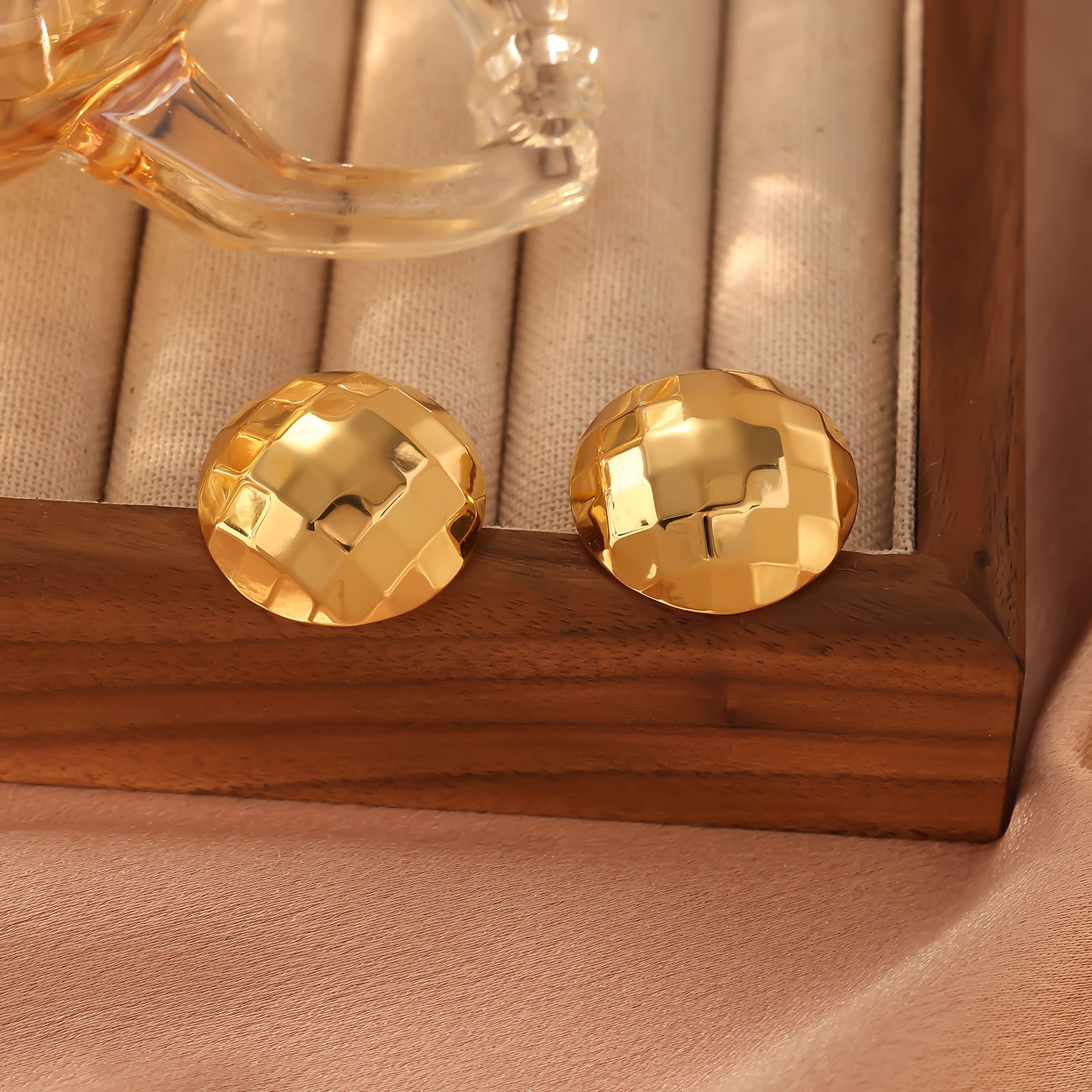 Round Ball Earrings Titanium Steel Geometric Minimalist Women's Style Hoop Earrings Jewelry