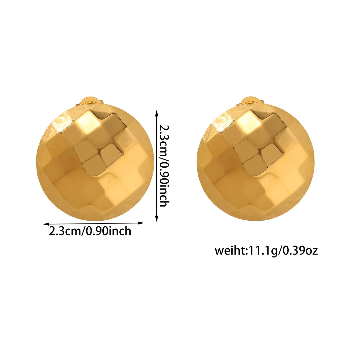 Round Ball Earrings Titanium Steel Geometric Minimalist Women's Style Hoop Earrings Jewelry