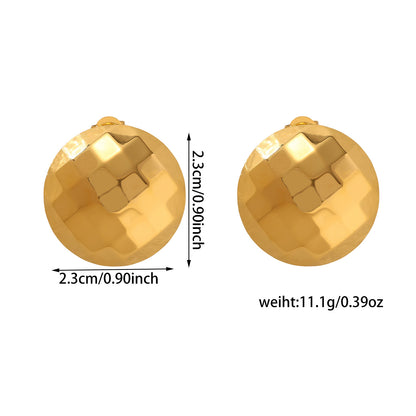 Round Ball Earrings Titanium Steel Geometric Minimalist Women's Style Hoop Earrings Jewelry