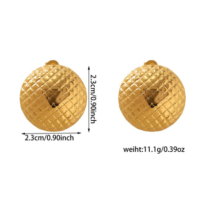 Round Ball Earrings Titanium Steel Geometric Minimalist Women's Style Hoop Earrings Jewelry