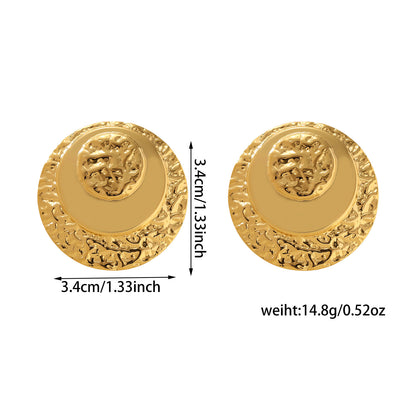 Round Ball Earrings Titanium Steel Geometric Minimalist Women's Style Hoop Earrings Jewelry
