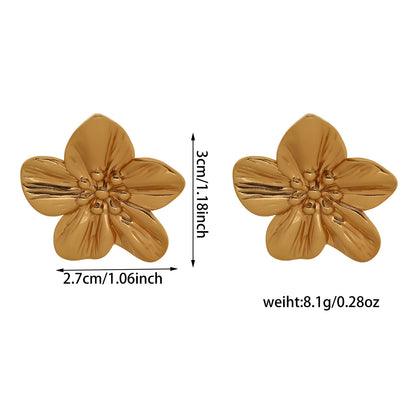 Symmetrical Silver Ginkgo Leaf Patchwork Earrings Vintage Style Women's Geometric Hoop Earrings