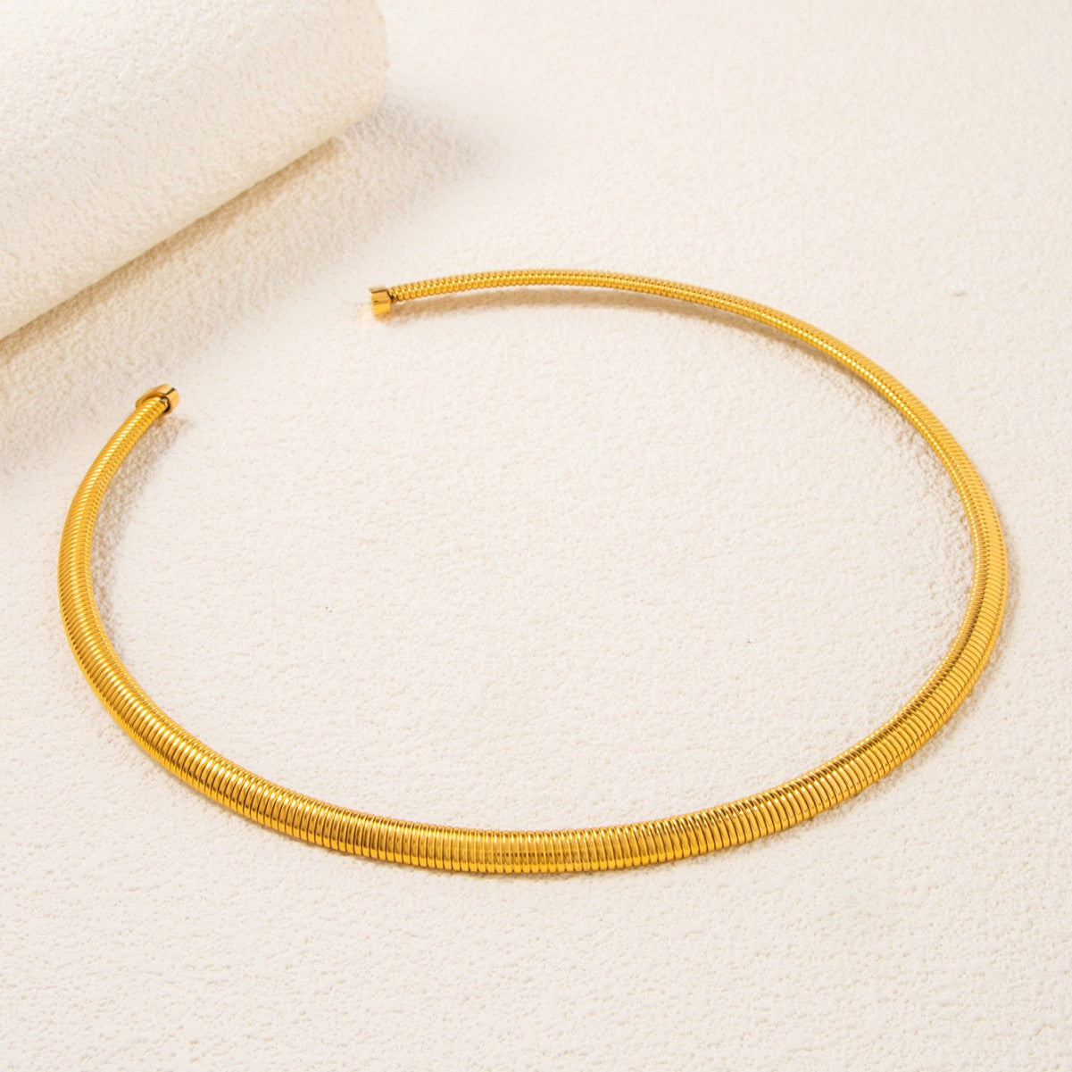 Titanium Steel C-shaped Earrings And Bracelet Set Open Ring Hairband Jewelry Accessories Striped Design