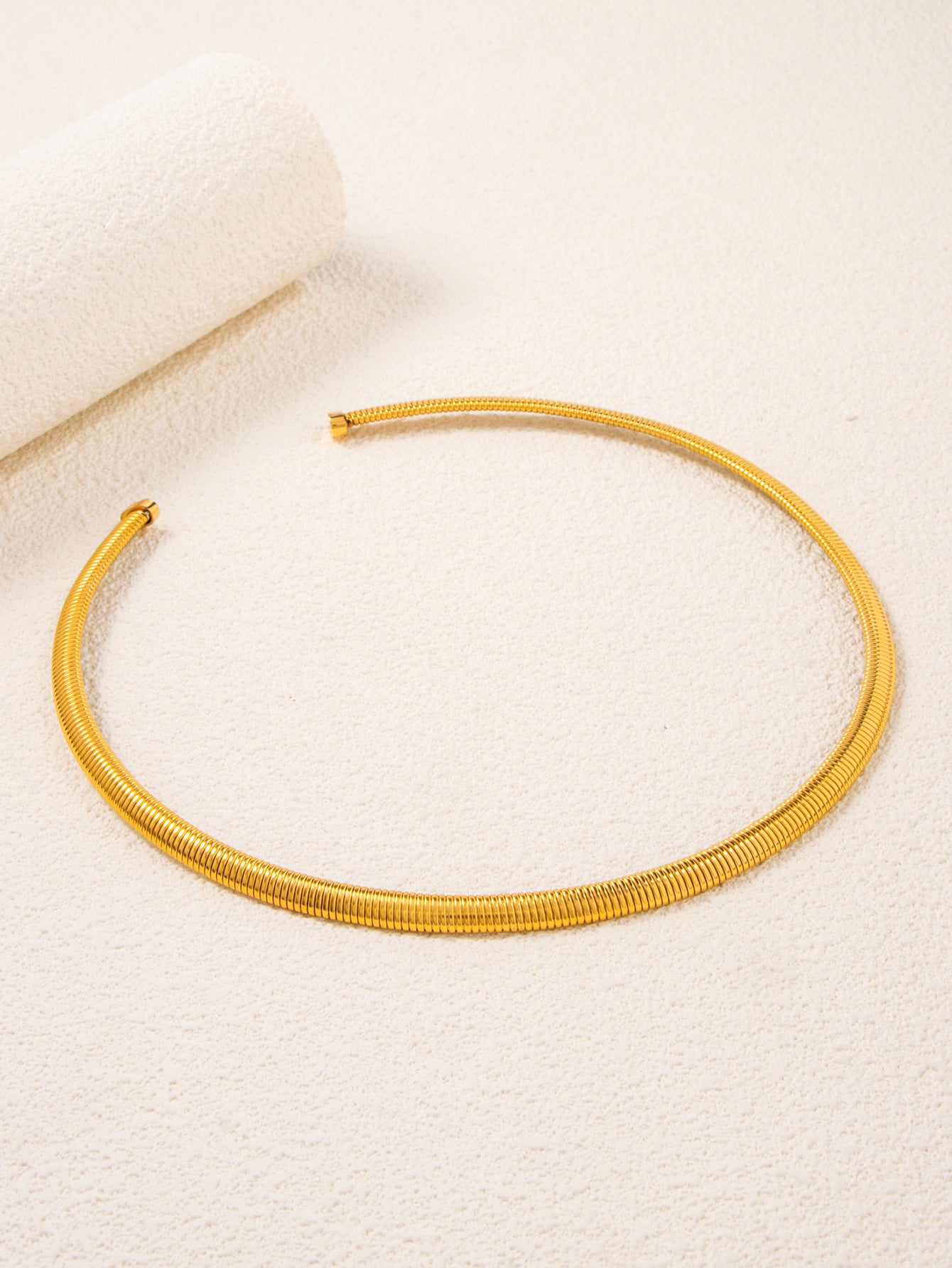 Titanium Steel C-shaped Earrings And Bracelet Set Open Ring Hairband Jewelry Accessories Striped Design