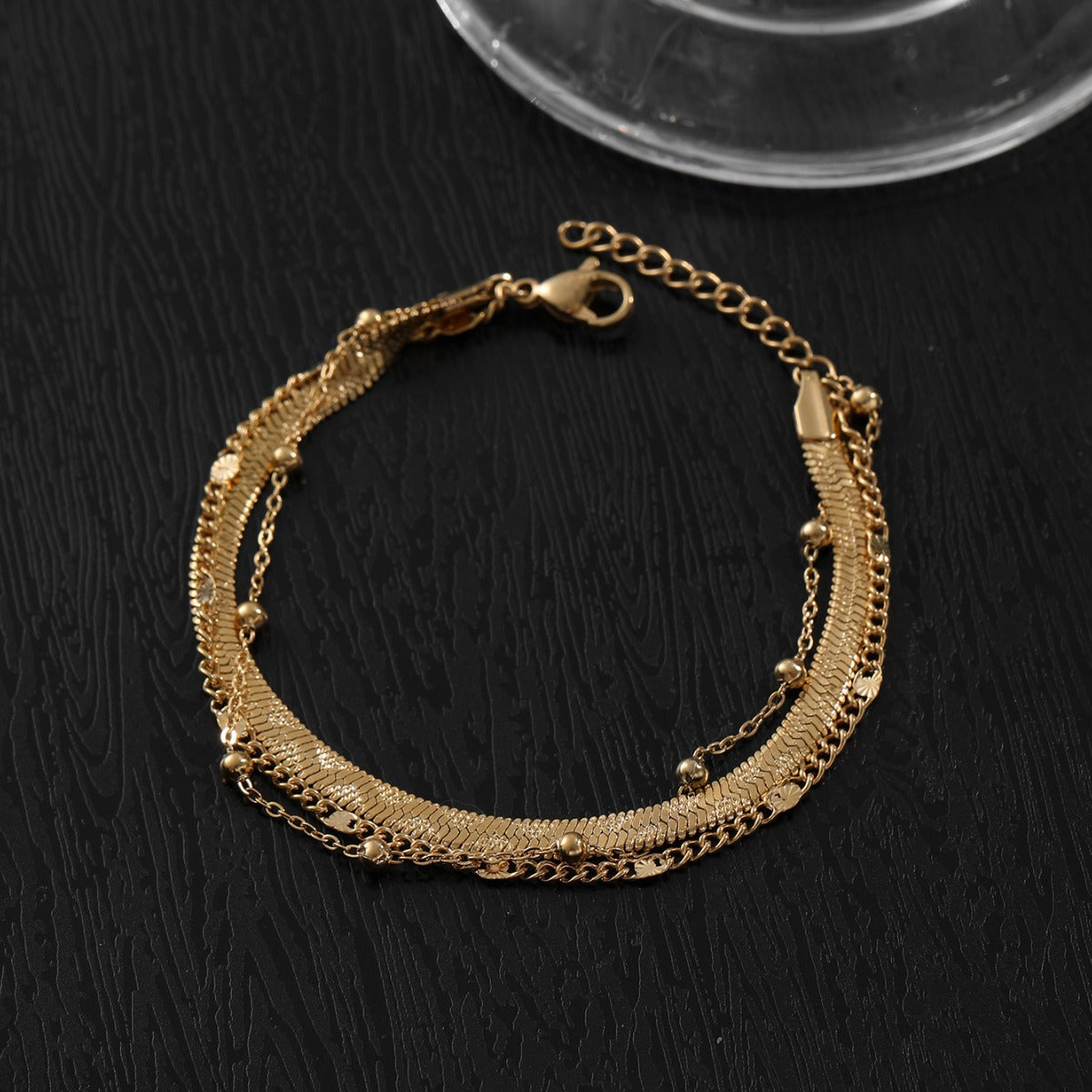 Three-Layer Titanium Steel Snake Bone Bead Chain Bracelet For Women Jewelry Bracelet Casual