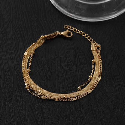 Three-Layer Titanium Steel Snake Bone Bead Chain Bracelet For Women Jewelry Bracelet Casual