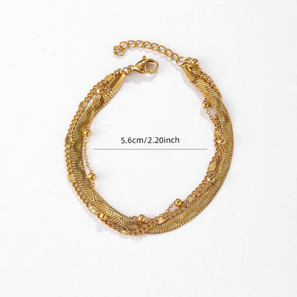 Three-Layer Titanium Steel Snake Bone Bead Chain Bracelet For Women Jewelry Bracelet Casual