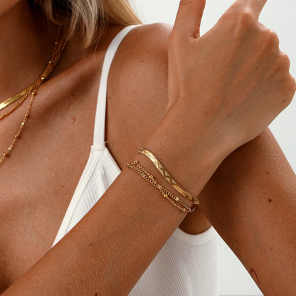 Three-Layer Titanium Steel Snake Bone Bead Chain Bracelet For Women Jewelry Bracelet Casual
