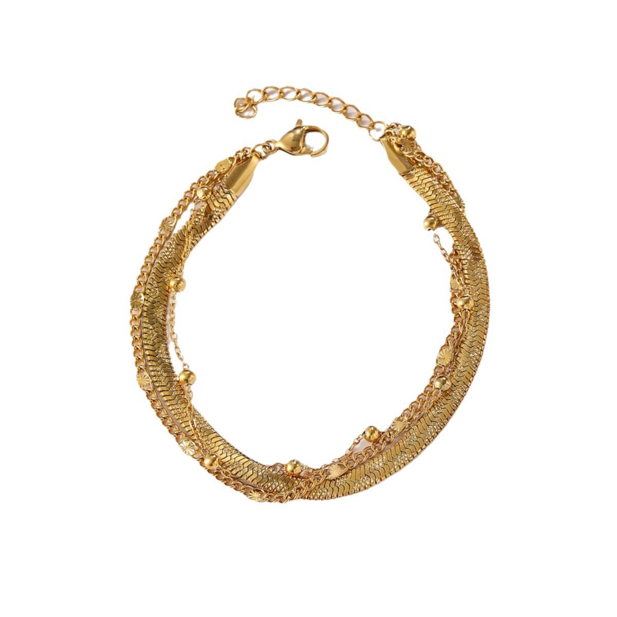 Three-Layer Titanium Steel Snake Bone Bead Chain Bracelet For Women Jewelry Bracelet Casual