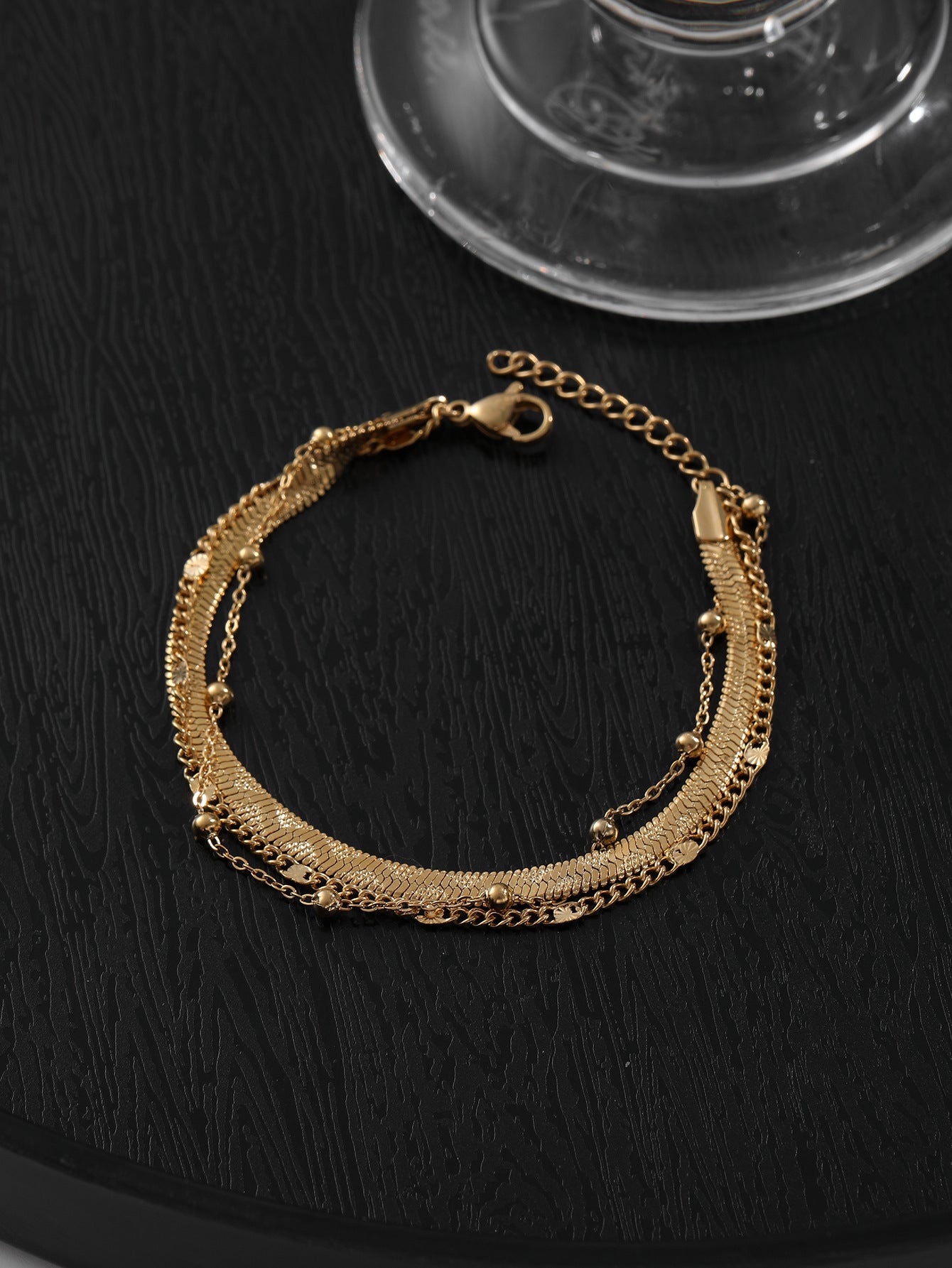 Three-Layer Titanium Steel Snake Bone Bead Chain Bracelet For Women Jewelry Bracelet Casual