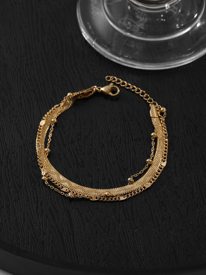 Three-Layer Titanium Steel Snake Bone Bead Chain Bracelet For Women Jewelry Bracelet Casual