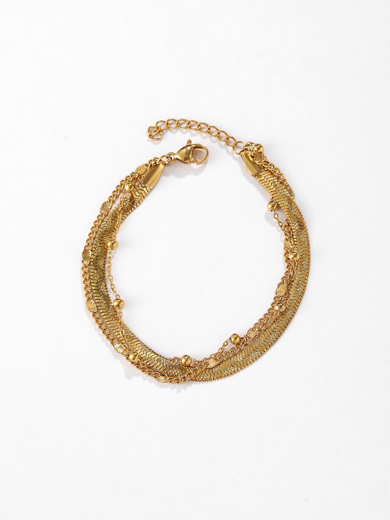 Three-Layer Titanium Steel Snake Bone Bead Chain Bracelet For Women Jewelry Bracelet Casual