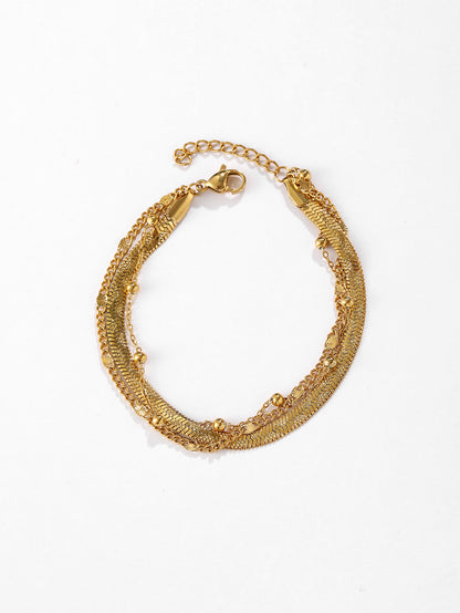 Three-Layer Titanium Steel Snake Bone Bead Chain Bracelet For Women Jewelry Bracelet Casual