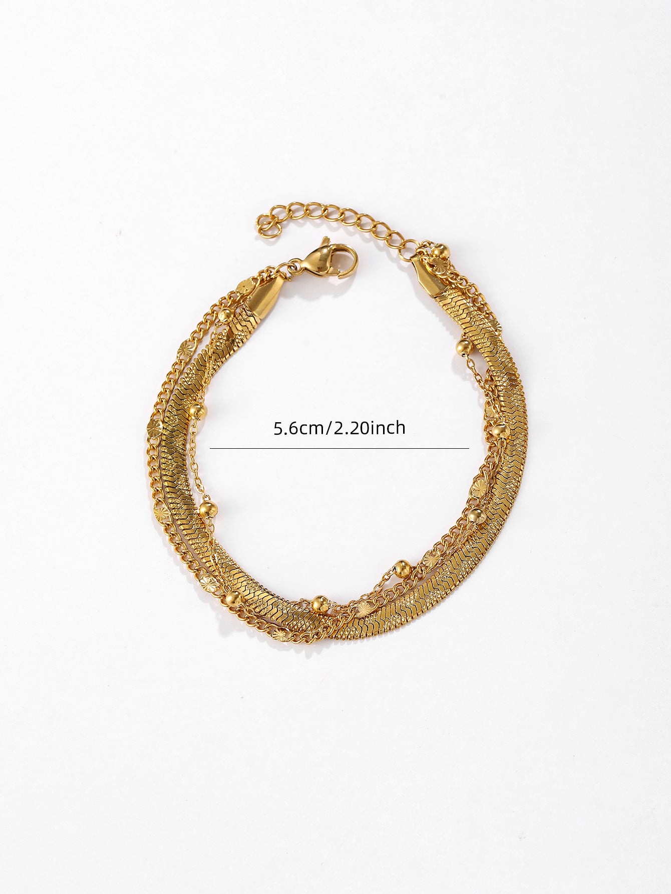 Three-Layer Titanium Steel Snake Bone Bead Chain Bracelet For Women Jewelry Bracelet Casual
