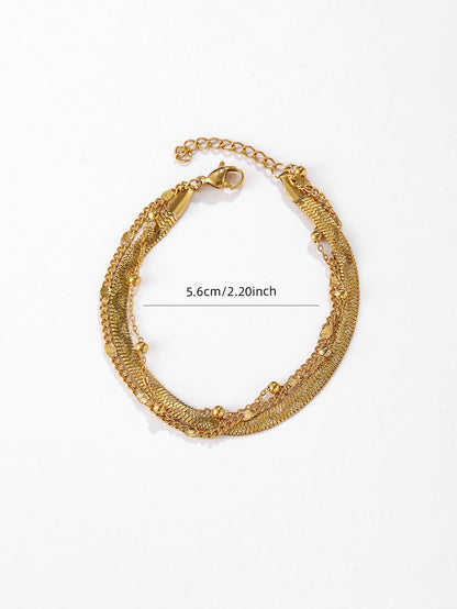 Three-Layer Titanium Steel Snake Bone Bead Chain Bracelet For Women Jewelry Bracelet Casual