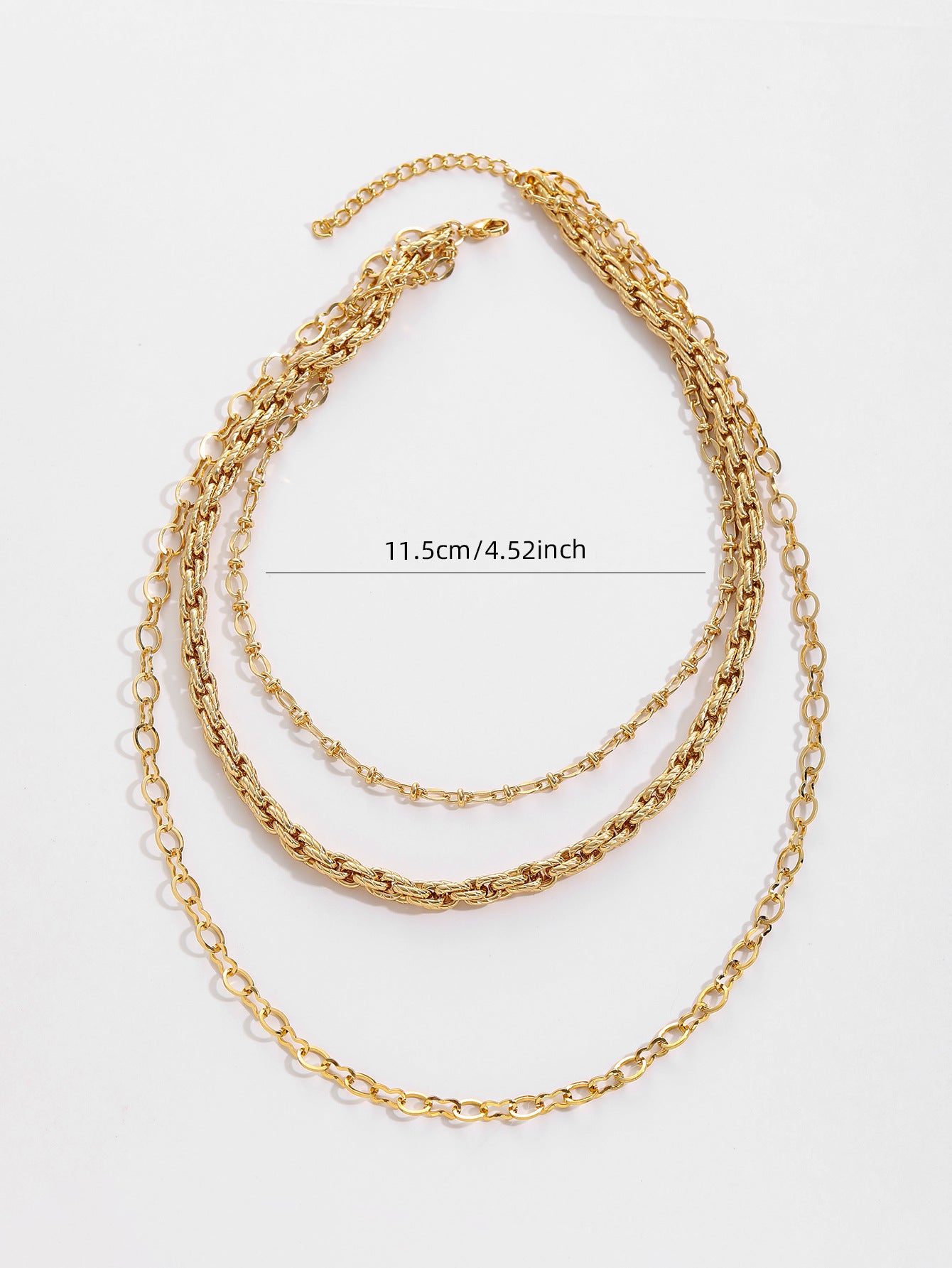 Titanium Steel Necklace Three-Layer Stacked Gold-Plated Cuban Multi-Layer Jewelry