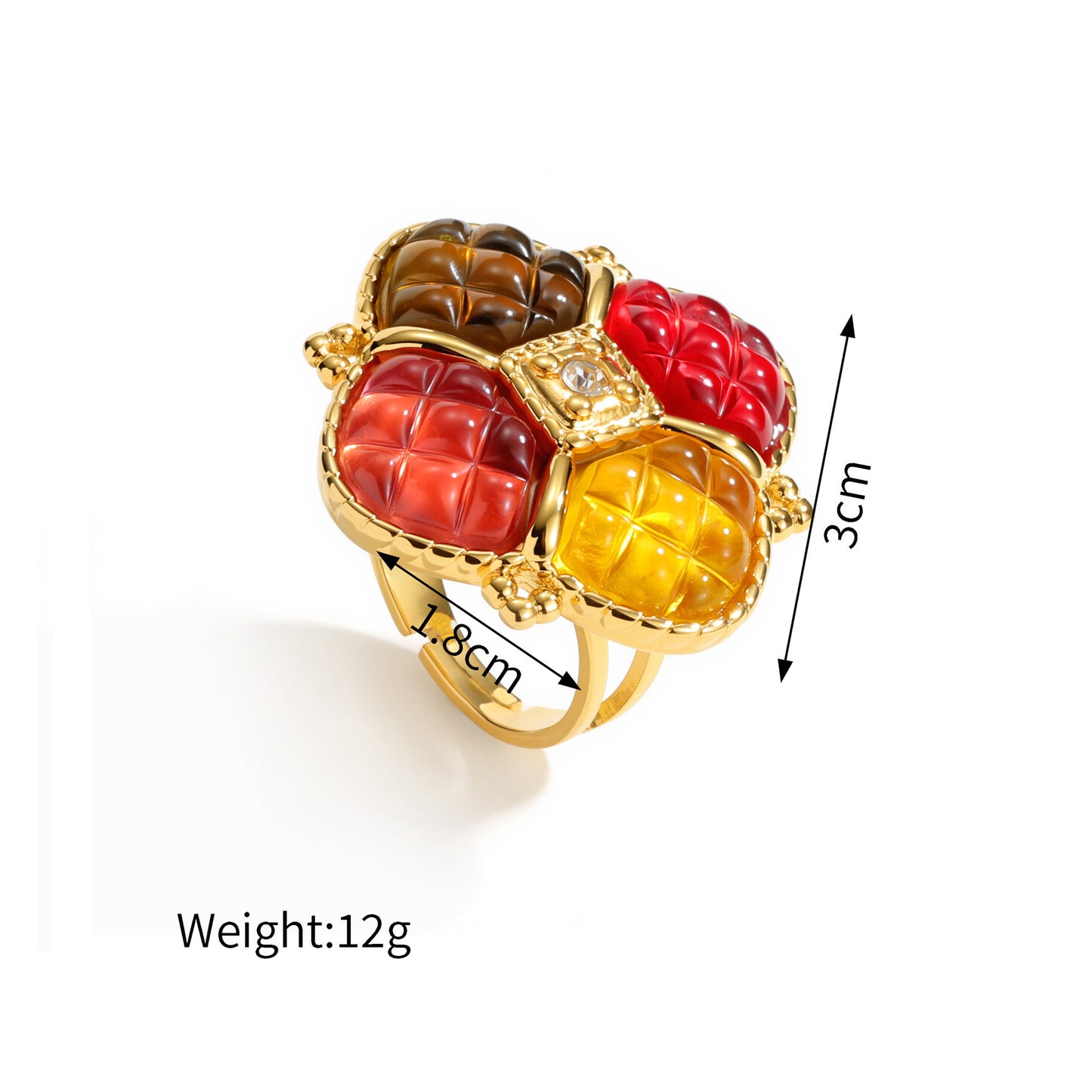 Hong Kong Geometric Block Color Necklace For Women, Non-Fading Stainless Steel Jewelry Set
