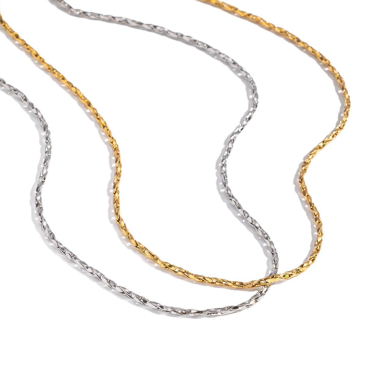 Summer Ling Simple Stainless Steel Snake Bone Chain Necklace Vacuum Electroplated 18K Gold Titanium Steel Pendant Women's Jewelry