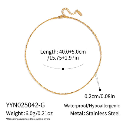 Summer Ling Simple Stainless Steel Snake Bone Chain Necklace Vacuum Electroplated 18K Gold Titanium Steel Pendant Women's Jewelry