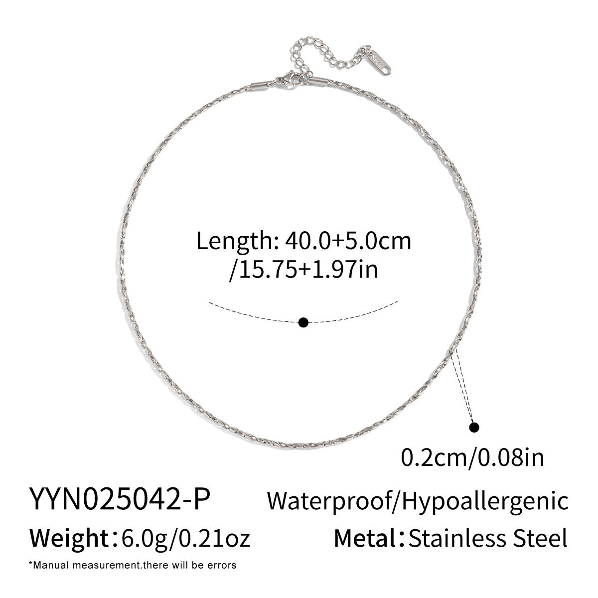 Summer Ling Simple Stainless Steel Snake Bone Chain Necklace Vacuum Electroplated 18K Gold Titanium Steel Pendant Women's Jewelry