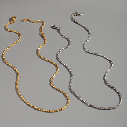 Summer Ling Simple Stainless Steel Snake Bone Chain Necklace Vacuum Electroplated 18K Gold Titanium Steel Pendant Women's Jewelry