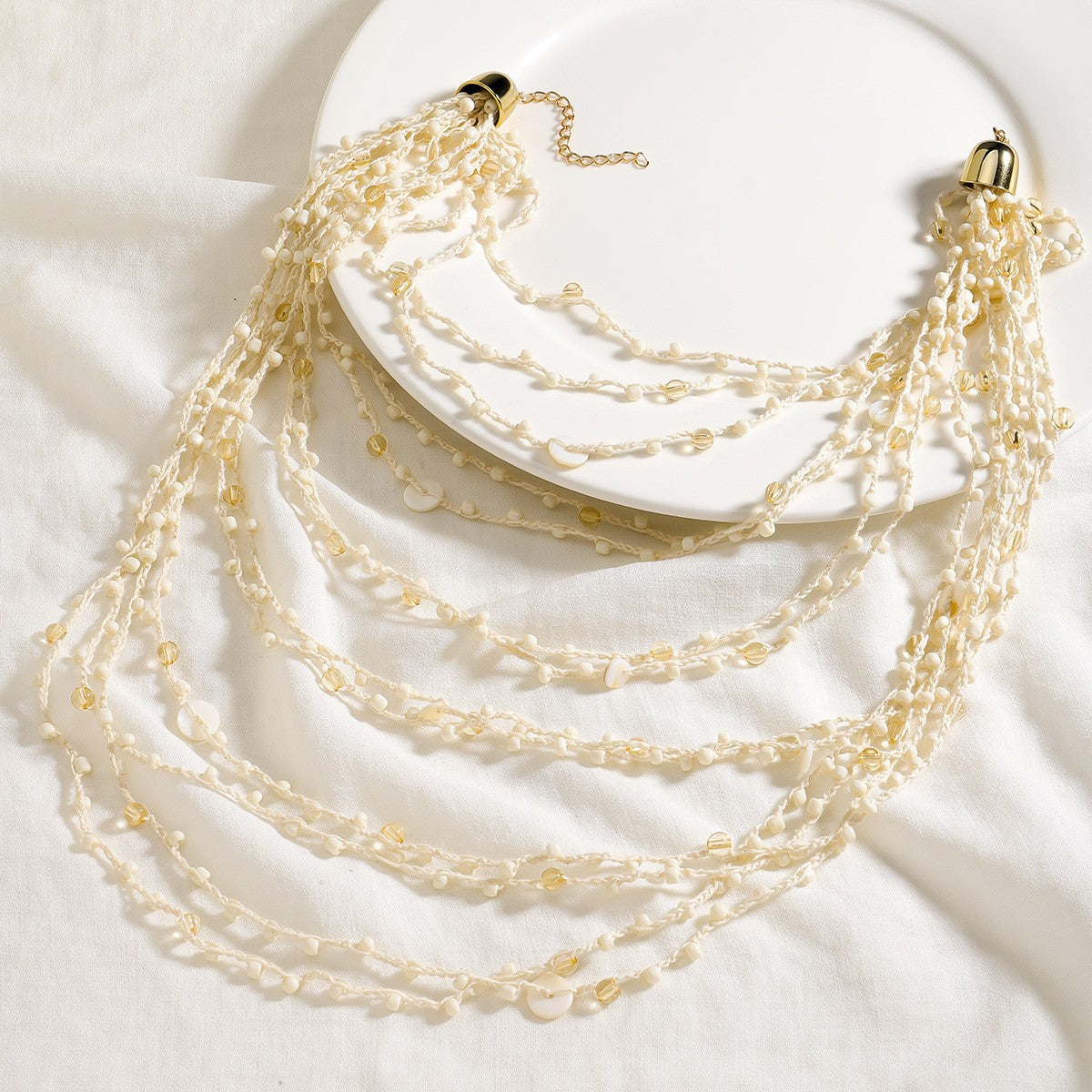 Handmade Necklace Pearl Star Sun Multi-layer Alloy Beads Geometric Women's Jewelry Accessories