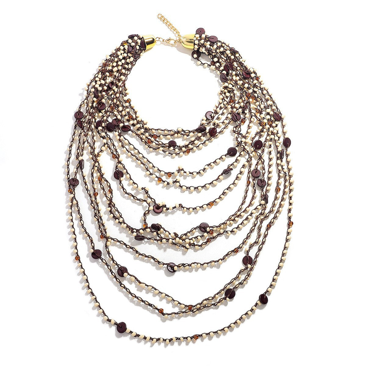 Handmade Necklace Pearl Star Sun Multi-layer Alloy Beads Geometric Women's Jewelry Accessories