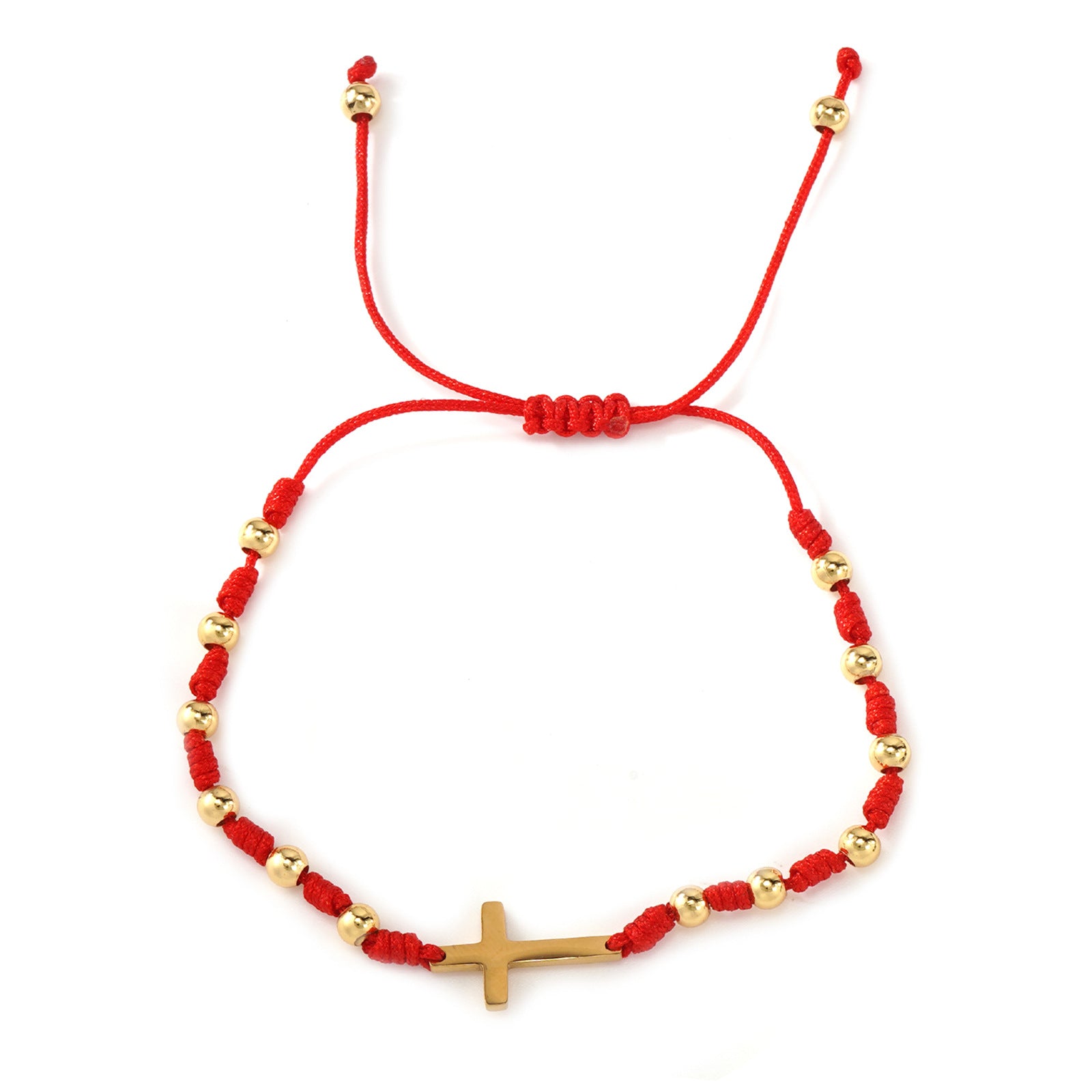 Adjustable Red And Black Rope Braided Bracelet Set With Wish Card Metal Bead Decoration For Daily Wear Jewelry Unisex Simple Style