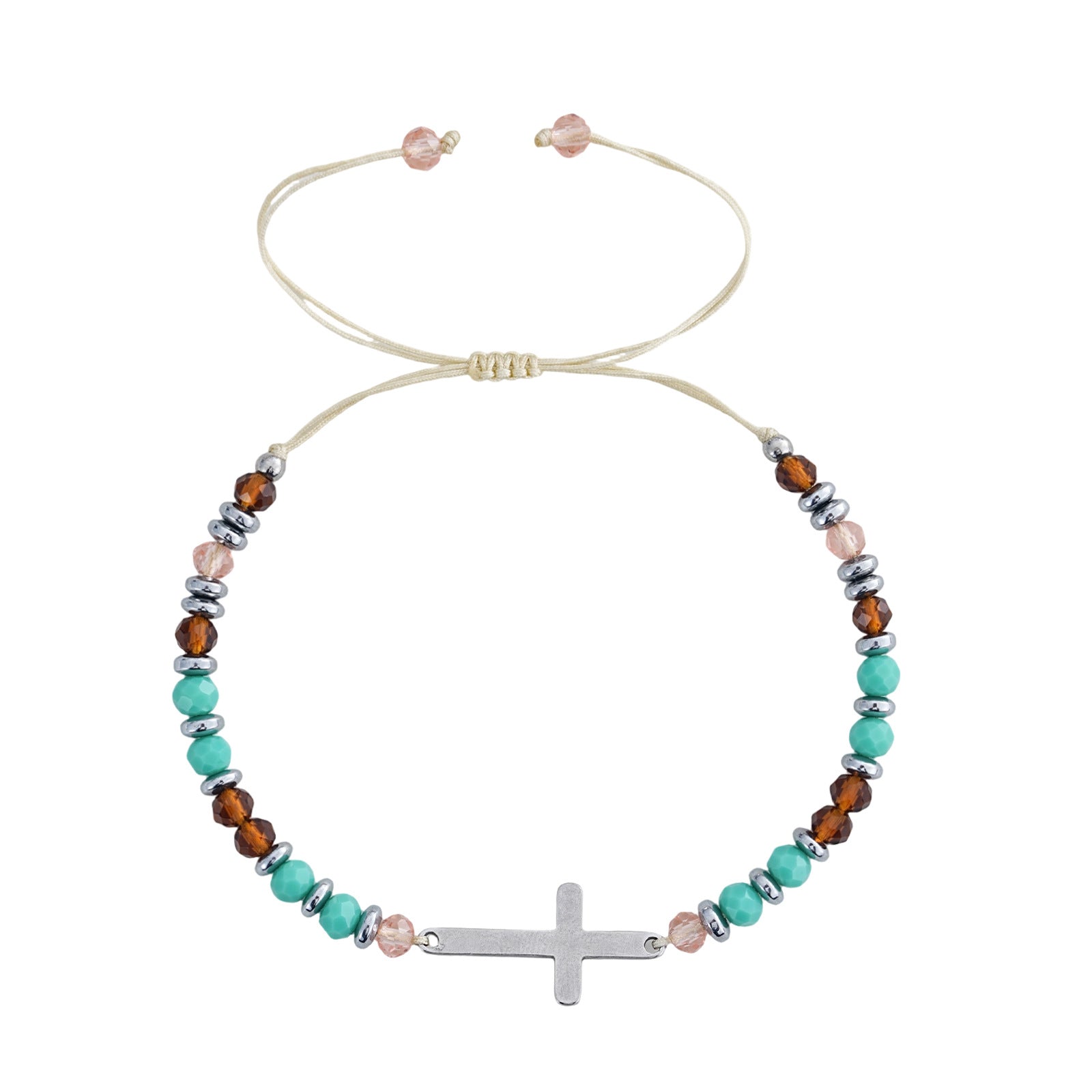 Adjustable Silver Blue Crystal Bracelet Woven Rope Design Suitable For Most Scenarios Unisex Travel Theme British Style