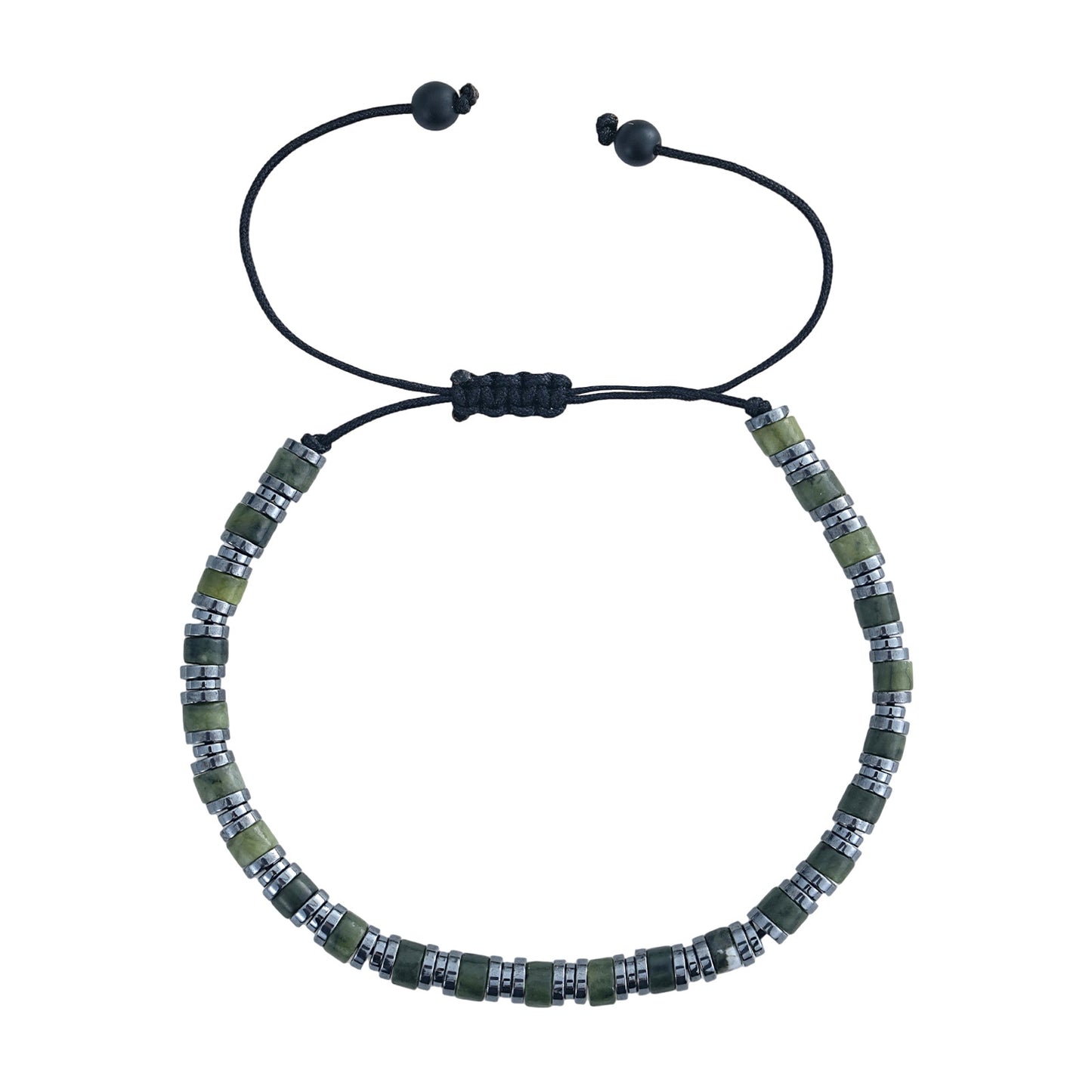 Casual Comfortable Olive Green Beaded Drawstring Bracelet Adjustable Rope Geometric Pattern Travel Daily Jewelry Accessory