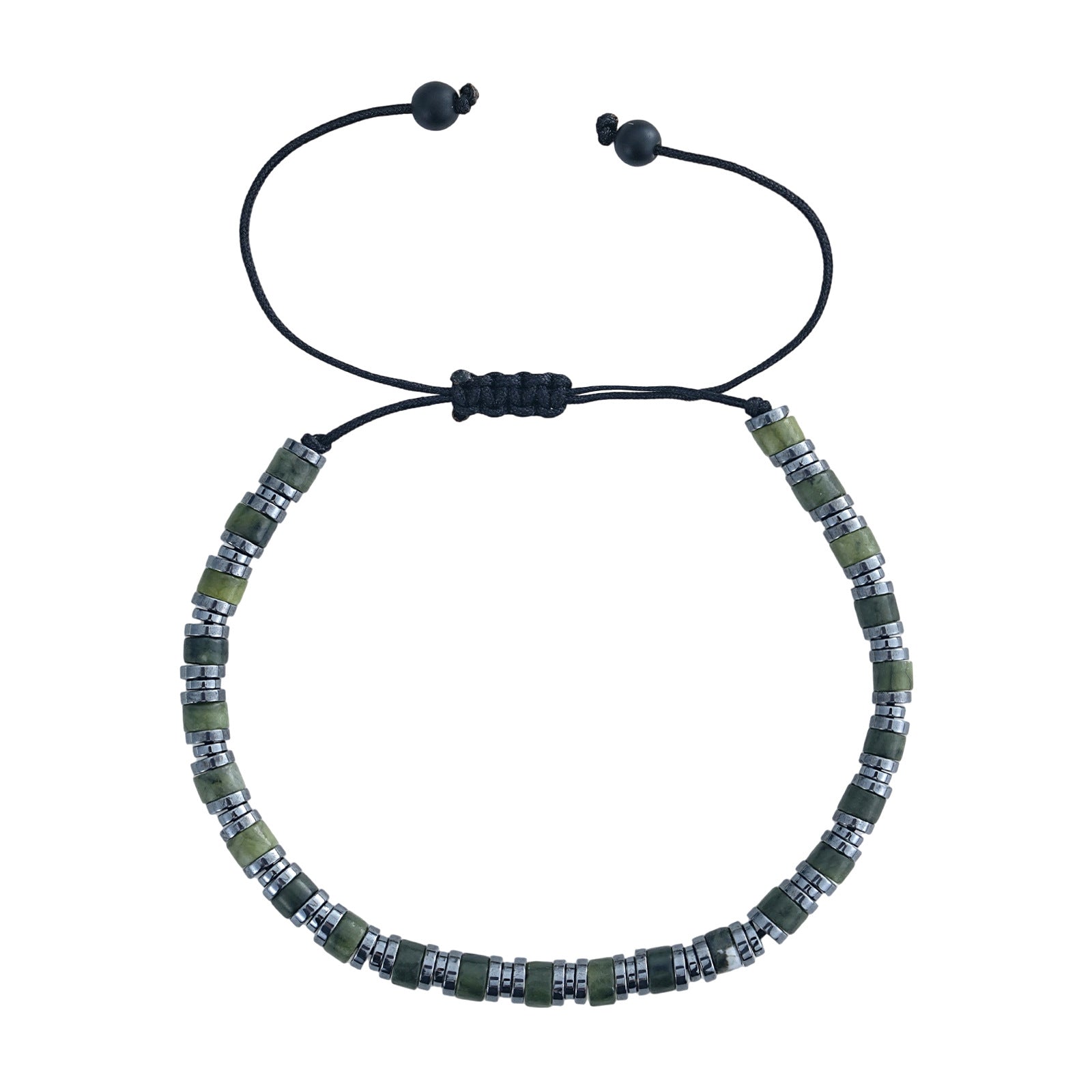 Casual Comfortable Olive Green Beaded Drawstring Bracelet Adjustable Rope Geometric Pattern Travel Daily Jewelry Accessory