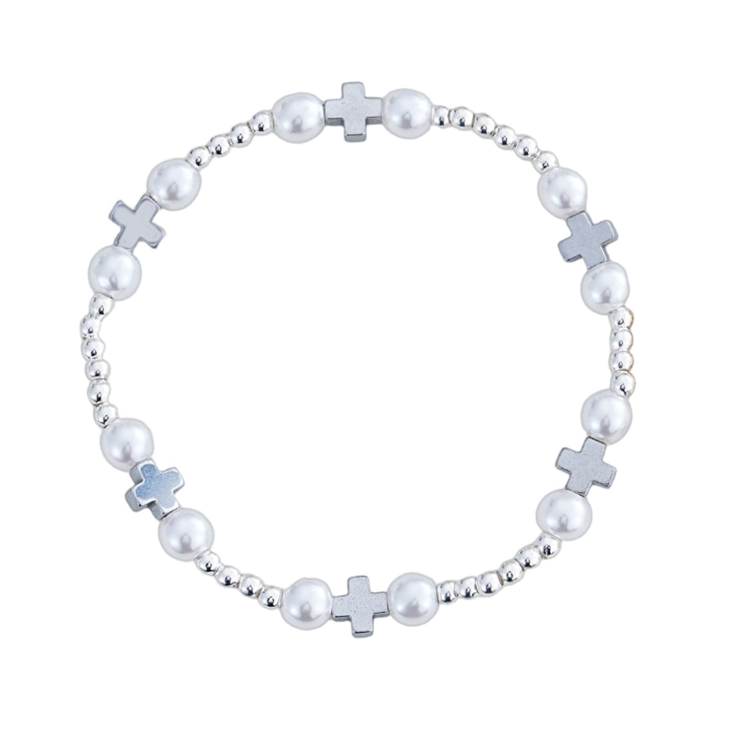 New Gold Beaded Pearl Bracelet With Metal Decoration, Elastic Bead Design, Suitable For Students, Parties, , Dates, Small Accessories, Simple Style, Suitable For Women