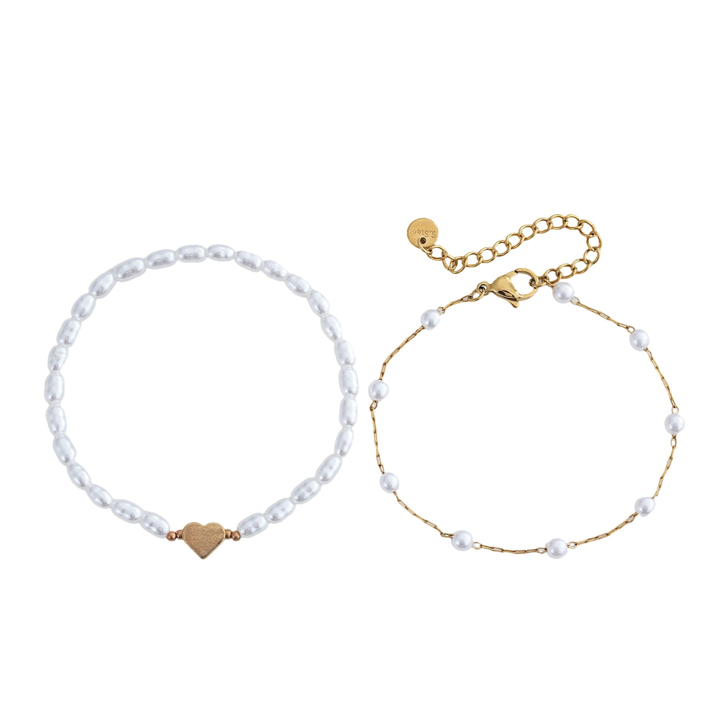 Two-layer Gold-plated Heart-shaped Pendant Bracelet For Women Suitable For Dates, Commuting, And Daily Wear With Adjustable Clasp Pure Silver