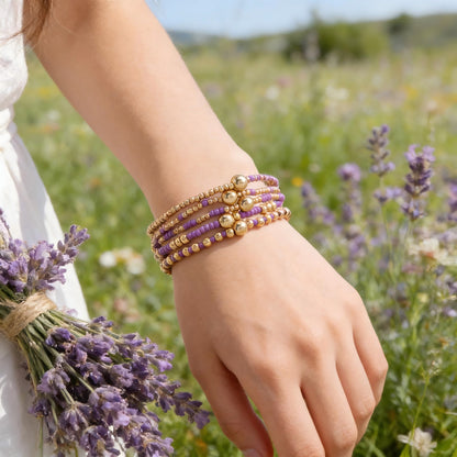 Gold Beaded Bracelet Set Suitable For Girls Handmade Friendship Style Daily Wear Jewelry Sweet Style Round And Laser Customization