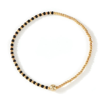 Gold Beaded Bracelet Set Suitable For Girls Handmade Friendship Style Daily Wear Jewelry Sweet Style Round And Laser Customization