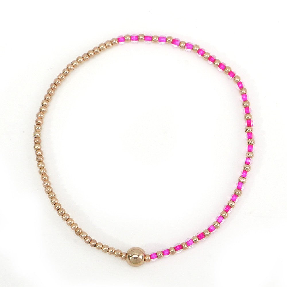 Gold Beaded Bracelet Set Suitable For Girls Handmade Friendship Style Daily Wear Jewelry Sweet Style Round And Laser Customization