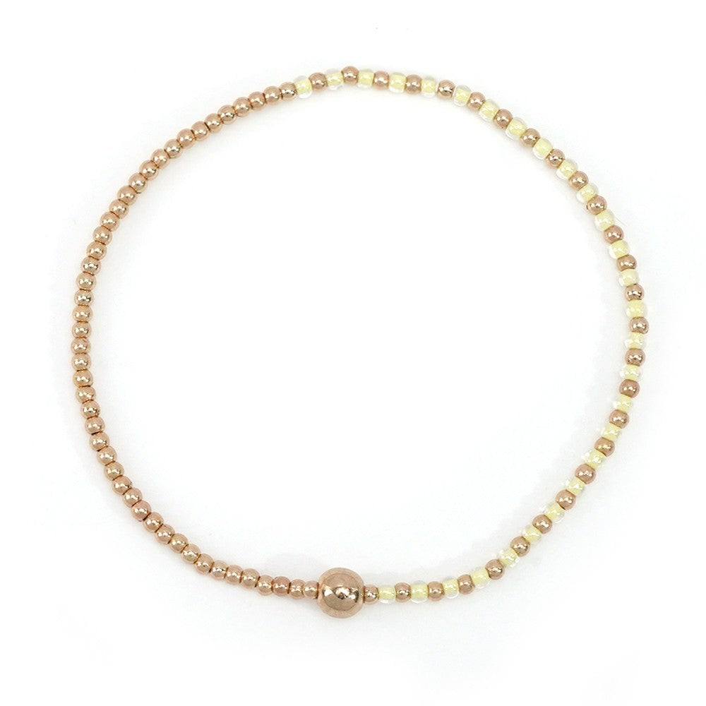 Gold Beaded Bracelet Set Suitable For Girls Handmade Friendship Style Daily Wear Jewelry Sweet Style Round And Laser Customization