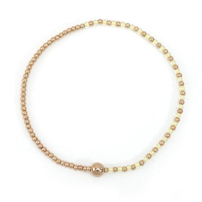 Gold Beaded Bracelet Set Suitable For Girls Handmade Friendship Style Daily Wear Jewelry Sweet Style Round And Laser Customization
