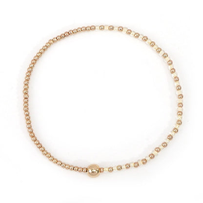 Gold Beaded Bracelet Set Suitable For Girls Handmade Friendship Style Daily Wear Jewelry Sweet Style Round And Laser Customization