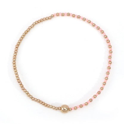 Gold Beaded Bracelet Set Suitable For Girls Handmade Friendship Style Daily Wear Jewelry Sweet Style Round And Laser Customization