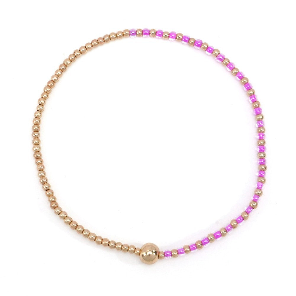 Gold Beaded Bracelet Set Suitable For Girls Handmade Friendship Style Daily Wear Jewelry Sweet Style Round And Laser Customization