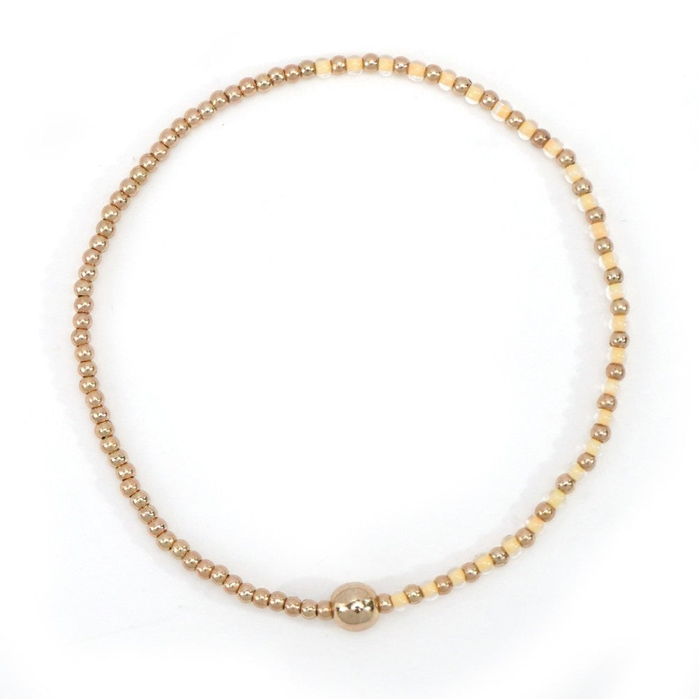 Gold Beaded Bracelet Set Suitable For Girls Handmade Friendship Style Daily Wear Jewelry Sweet Style Round And Laser Customization