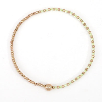 Gold Beaded Bracelet Set Suitable For Girls Handmade Friendship Style Daily Wear Jewelry Sweet Style Round And Laser Customization