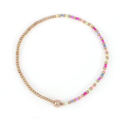 Gold Beaded Bracelet Set Suitable For Girls Handmade Friendship Style Daily Wear Jewelry Sweet Style Round And Laser Customization