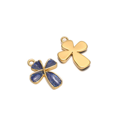 Gold Stainless Steel Cross Pendant DIY Design Necklace Sweater Chain Bracelet Jewelry Accessories Cross Oil Drop Craft