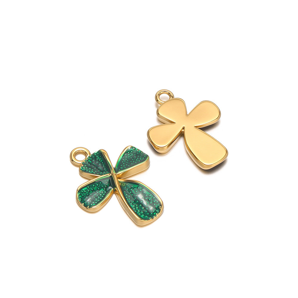 Gold Stainless Steel Cross Pendant DIY Design Necklace Sweater Chain Bracelet Jewelry Accessories Cross Oil Drop Craft