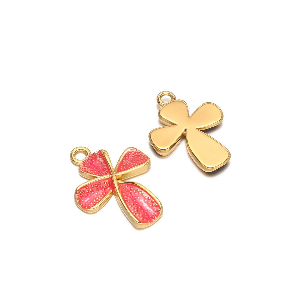 Gold Stainless Steel Cross Pendant DIY Design Necklace Sweater Chain Bracelet Jewelry Accessories Cross Oil Drop Craft