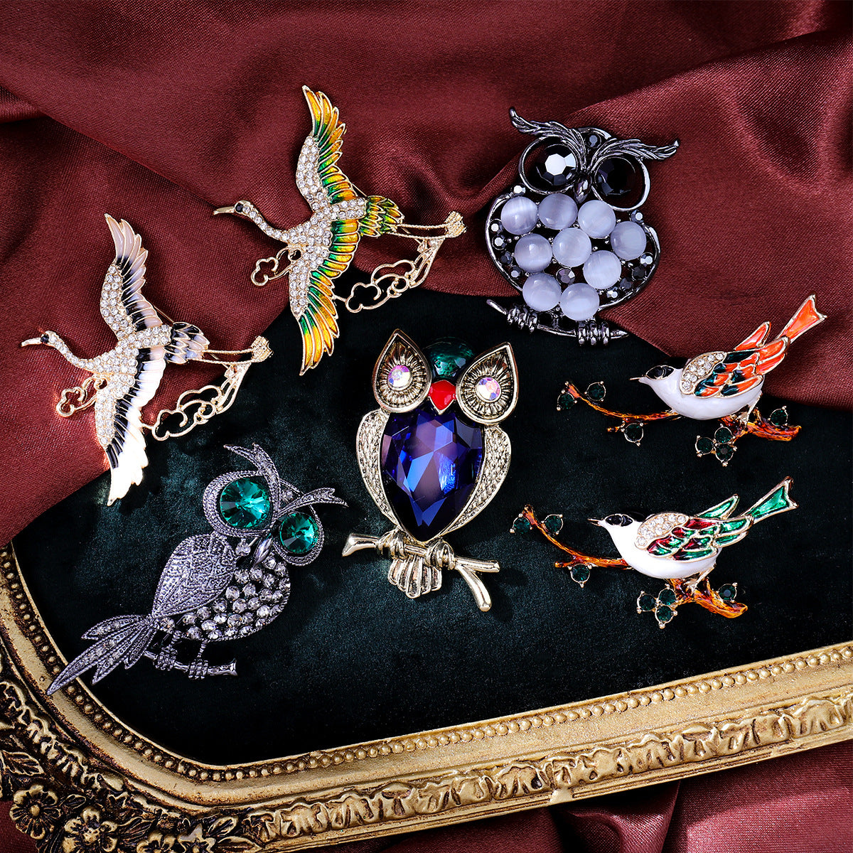 Chinese Ancient Style Lapel Pin High-End Light-Proof Suit Jacket Autumn Winter Accessories