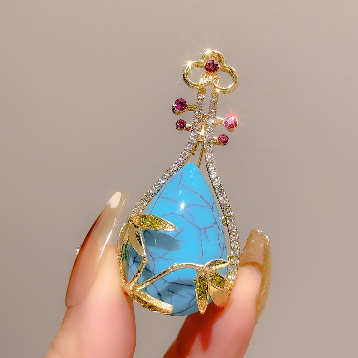 Chinese Ancient Style Lapel Pin High-End Light-Proof Suit Jacket Autumn Winter Accessories