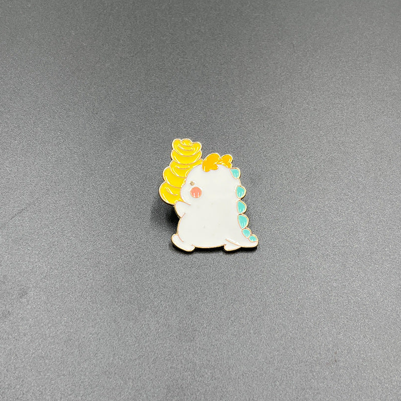 Cartoon Small Animal Alloy Pin Badge Multi-Functional Dinosaur Fox Metal Clothing Shoes Bag Accessories